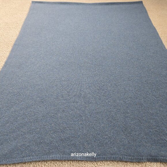 NWOT Margaret O'Leary Cashmere Scarf Greyish Blue - Picture 5 of 13